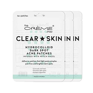 The Crème Shop Star Shape Clear Skin Hydrocolloid Dark Spot Acne Patches - Infused with Salicylic Acid + Witch Hazel | Adhesive patches that fight pesky pimples. (72 Patches / 3 Sizes)