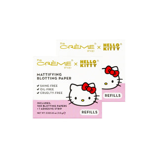 The Creme Shop x Hello Kitty - 100 High Absorbent Sheets with Adhesive Strip - Provides Shine-Free, Fresh, Flawless Skin Mattifying Blotting Paper Refills (200 Count 1 Pack)"