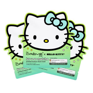 The Crème Shop x Hello Kitty Luv U So Matcha Printed Essence Sheet Mask (3 Pack)