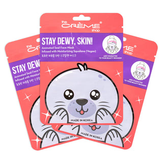 The Creme Shop Animal Sheet Mask, Korean, Hydrating, Collagen, Vitamin C, Anti-Aging - Pack of 3 (Bunny)