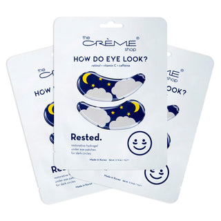 The Crème Shop - Rested Hydrogel Under Eye Patches for Dark Circles - Korean Skincare (3 Pack)
