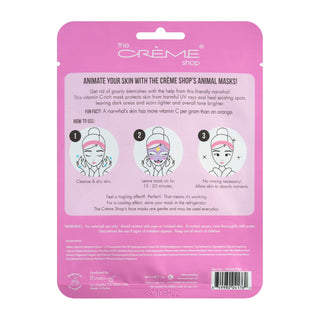 The Creme Shop Animal Sheet Mask, Korean, Hydrating, Collagen, Vitamin C, Anti-Aging - Pack of 3 (Bunny)