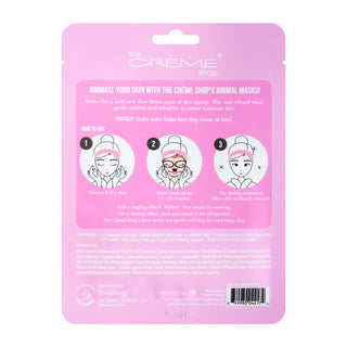 The Creme Shop Animal Sheet Mask, Korean, Hydrating, Collagen, Vitamin C, Anti-Aging - Pack of 3 (Bunny)