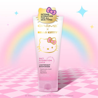 The Crème Shop x Sanrio Hello Kitty 24/7 Hydration Lock Lightweight Moisturizer from Klean Beauty™ line: Ultimate Hydration, Non-Greasy, Clean & Safe Skincare with Hyaluronic Acid, Glycerin, Squalane