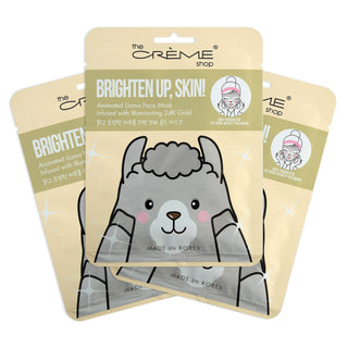 The Creme Shop Animal Sheet Mask, Korean, Hydrating, Collagen, Vitamin C, Anti-Aging - Pack of 3 (Bunny)