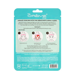 The Creme Shop Animal Sheet Mask, Korean, Hydrating, Collagen, Vitamin C, Anti-Aging - Pack of 3 (Bunny)