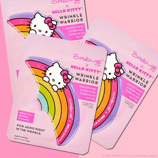 Hello Kitty Hydrogel Forehead Patch for Wrinkle Relief, Anti aging, Smooth Skin infused with Green Tea, Retinol, Vitamin C (3 Pack)