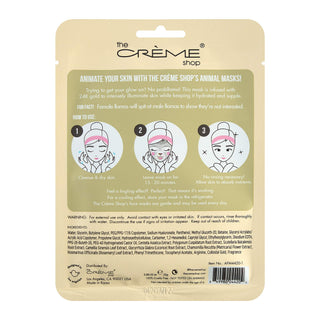 The Creme Shop Animal Sheet Mask, Korean, Hydrating, Collagen, Vitamin C, Anti-Aging - Pack of 3 (Bunny)