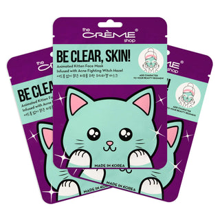 The Creme Shop Animal Sheet Mask, Korean, Hydrating, Collagen, Vitamin C, Anti-Aging - Pack of 3 (Bunny)